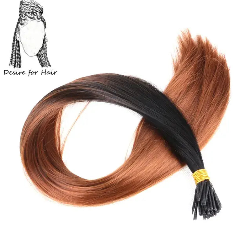 100Strands 22" Long 1G Bright Colors Heat Resistant Synthetic Stick I Tip Micro Ring Hair Extensions for Party