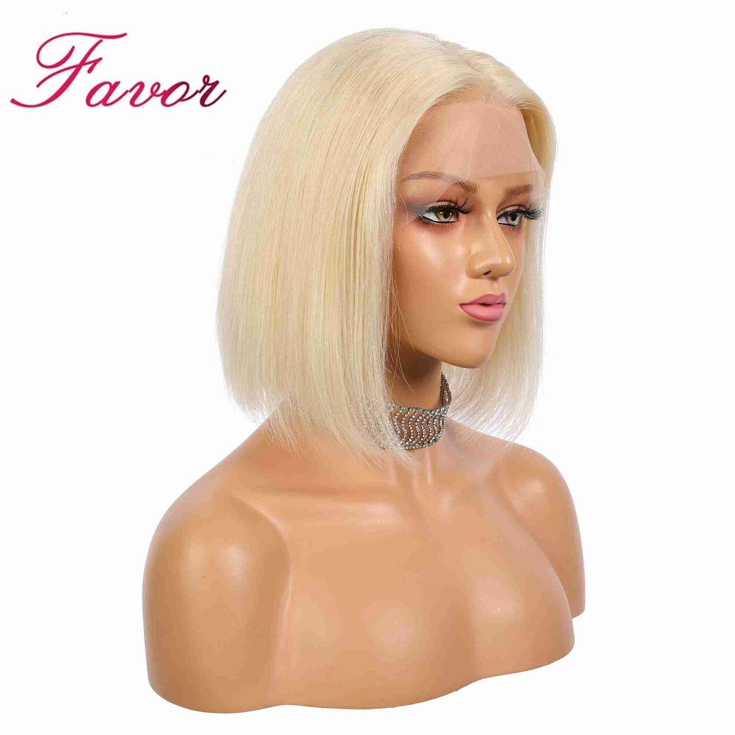 Silky Straight Human Hair Lace Front Wig for Black Women Brazilian Remy Hair Wig 8''-14'' Short Bob Wigs