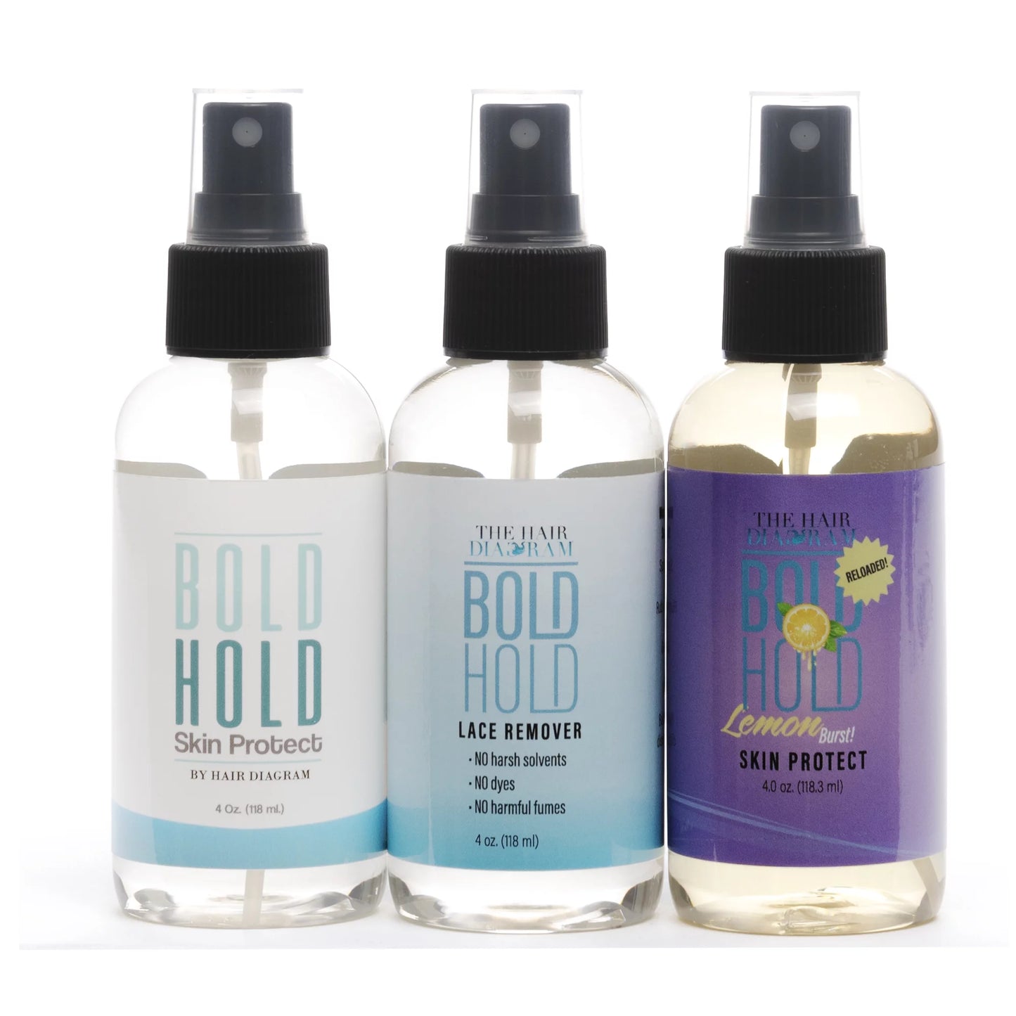 Bold Hold Lace Remover Bond Release Spray, Residue Removal for Wigs, Extensions and Hair Systems, 4 Oz