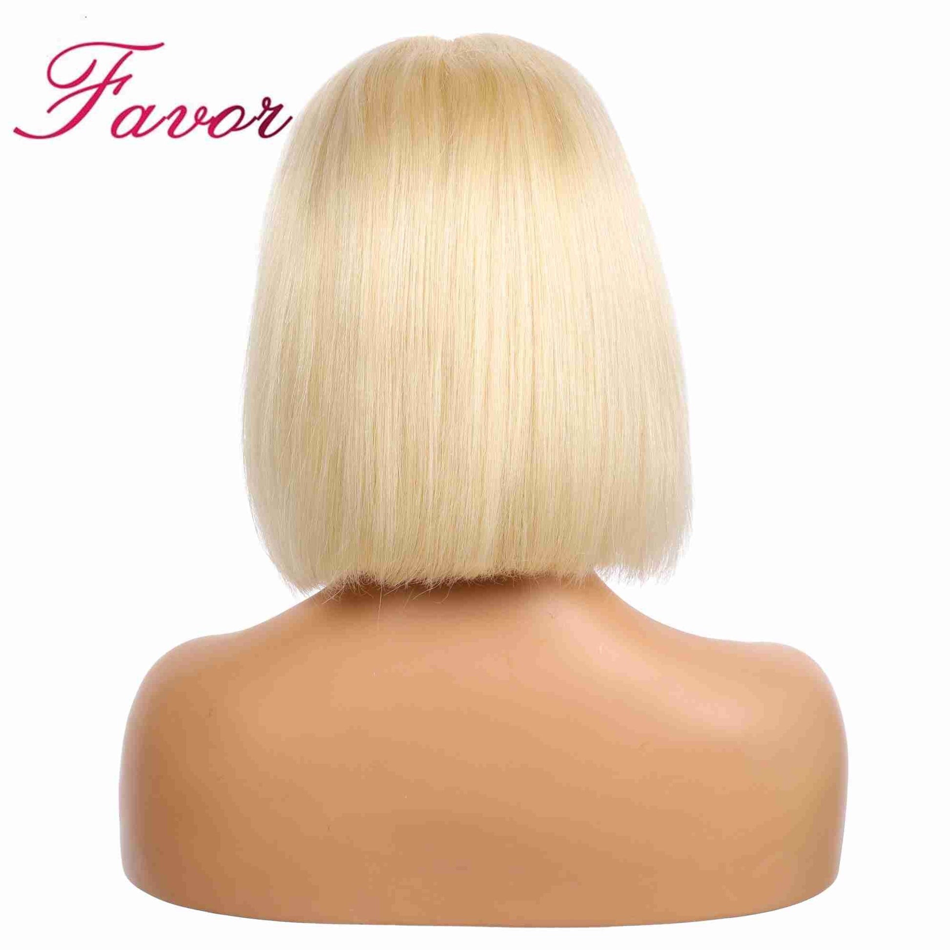 Silky Straight Human Hair Lace Front Wig for Black Women Brazilian Remy Hair Wig 8''-14'' Short Bob Wigs