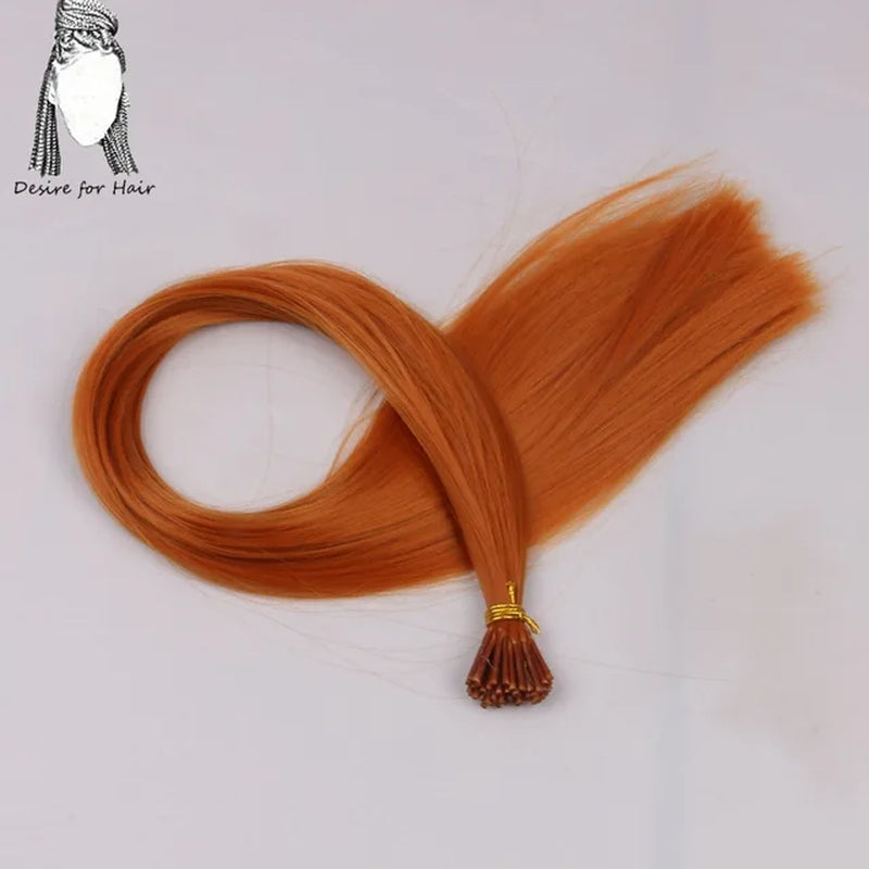 100Strands 22" Long 1G Bright Colors Heat Resistant Synthetic Stick I Tip Micro Ring Hair Extensions for Party