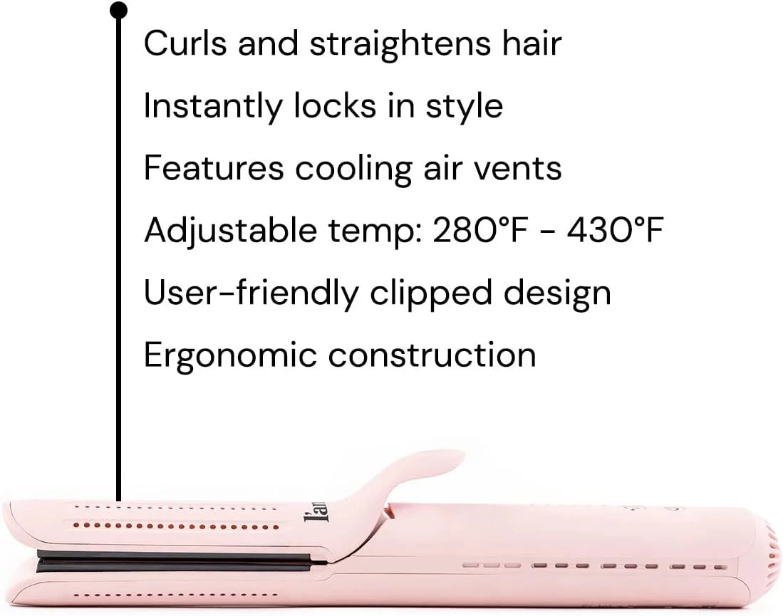 Le Duo 360° Airflow Styler | 2-In-1 Curling Wand & Titanium Flat Iron Hair Straightener